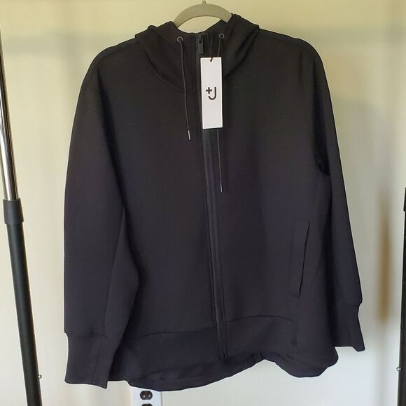 +J (UNIQLO X Jil Sander Dry Sweat Full-Zip Long-Sleeve Hoodie, Black, Size XXL - Picture 10 of 16